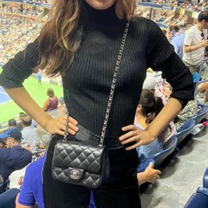 & Other Stories Metallic Turtleneck Top Sheer Small